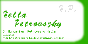 hella petrovszky business card